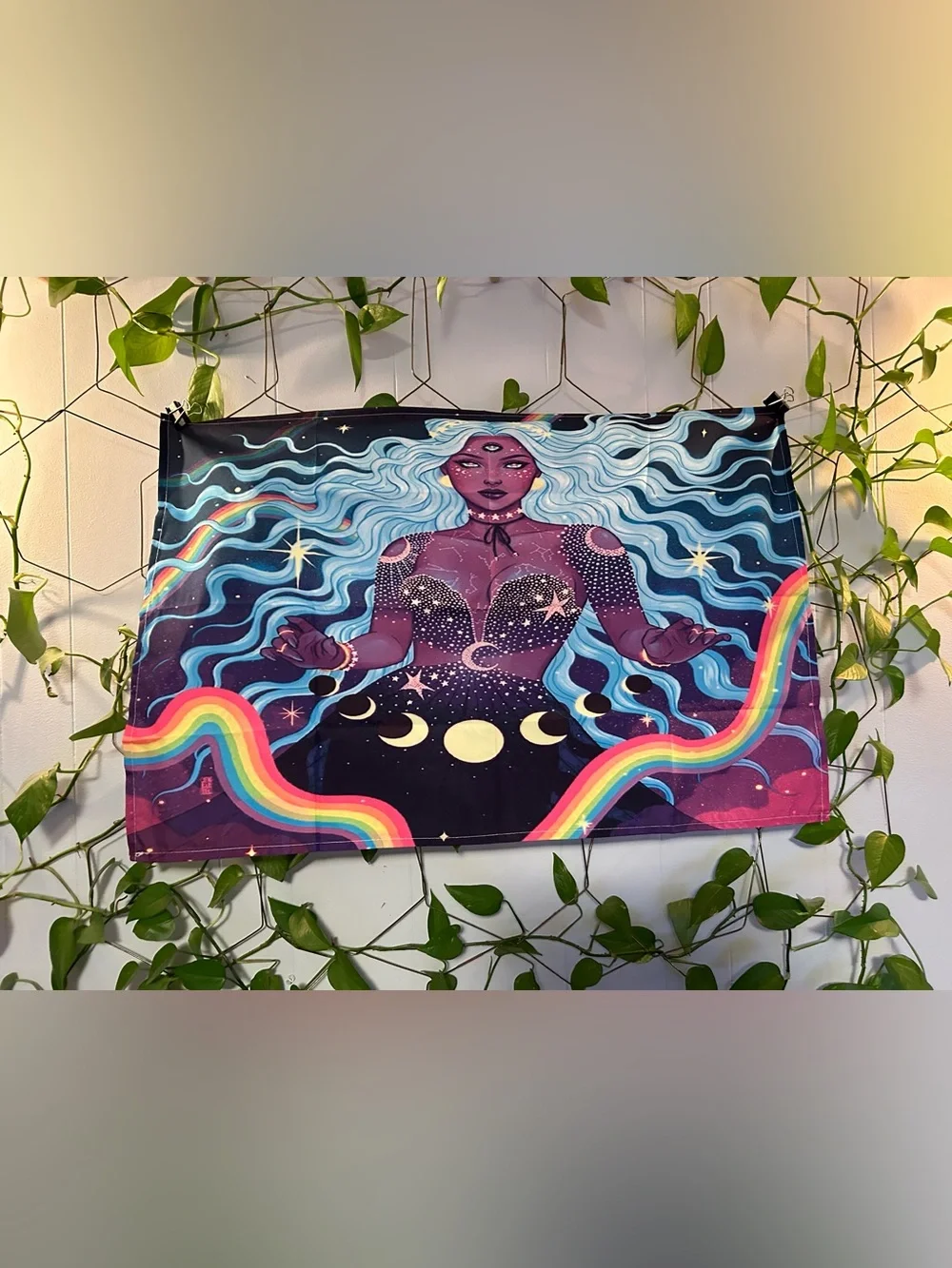 Sold New tapestry woman goddess here third eye home wall decor gift her moon
